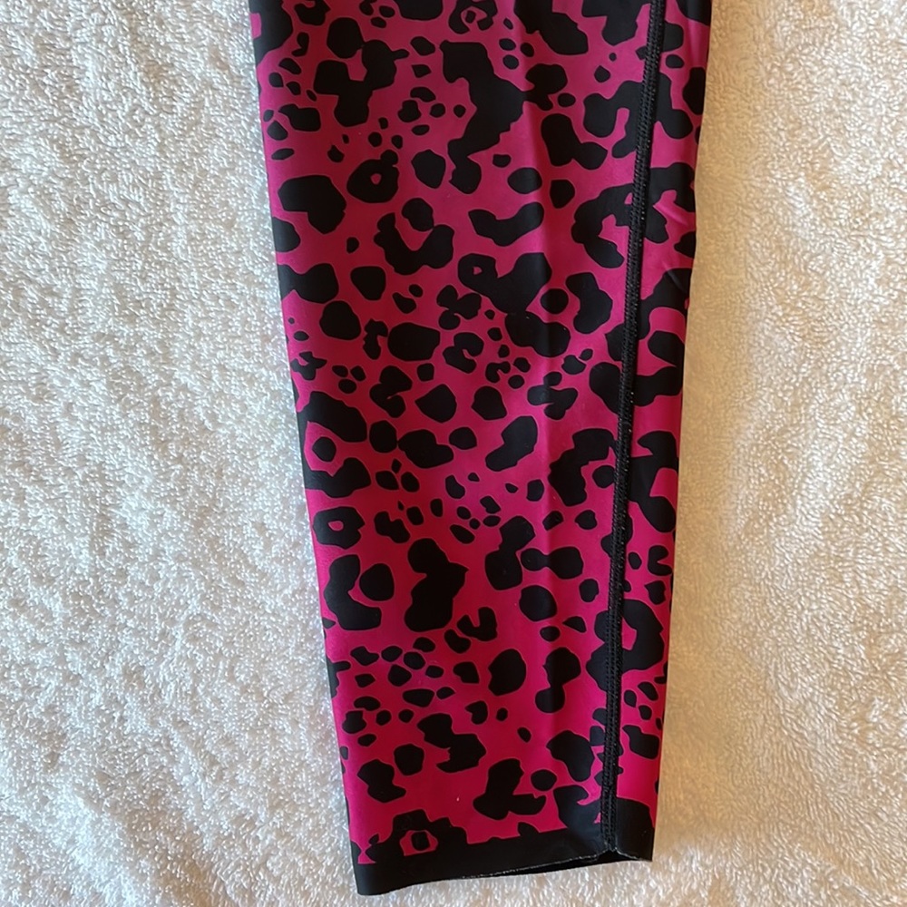 Purple and pink leopard workout leggings